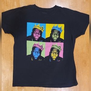 EUC Notorious B.I.G. pop art black tee